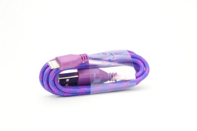 5-83 Кабель USB iPhone5 (тканевый, фиолетовый) 5-83 USB iPhone5 (тканевый, фиолетовый)