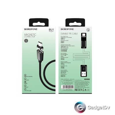 60113 Кабель магнит micro USB 1м. Borofon BU1