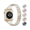 37048 Ремешок iWatch 42/44/45 мм метал. со стразами 2 ряда