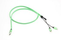 5-110 Кабель USB-молния 2 в 1 (зеленый)