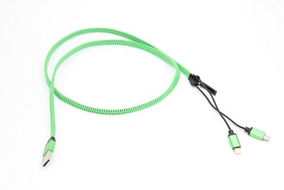 5-110 Кабель USB-молния 2 в 1 (зеленый) 5-110 USB-молния 2 в 1 (зеленый)