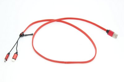5-111 Кабель USB-молния 2 в 1 (красный) 5-111 USB-молния 2 в 1 (красный)