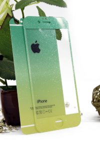 5-1083 Защитное стекло комплект iPhone6+ (зелено желтый)