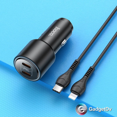 20743 Автомобильное зарядное устройство с кабелем lighting USB,  Q.C,3,0  Hoco NZ3