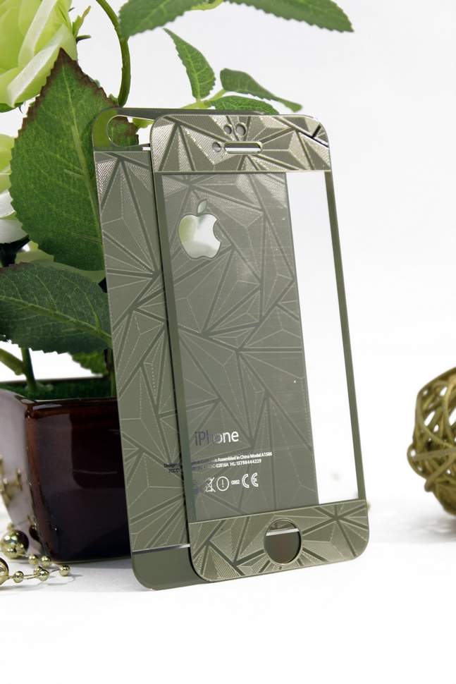 5-1086 Защитное стекло комплект iPhone5 3D (золото)