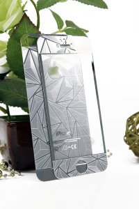 5-1087 Защитное стекло комплект iPhone5 3D (серебро)