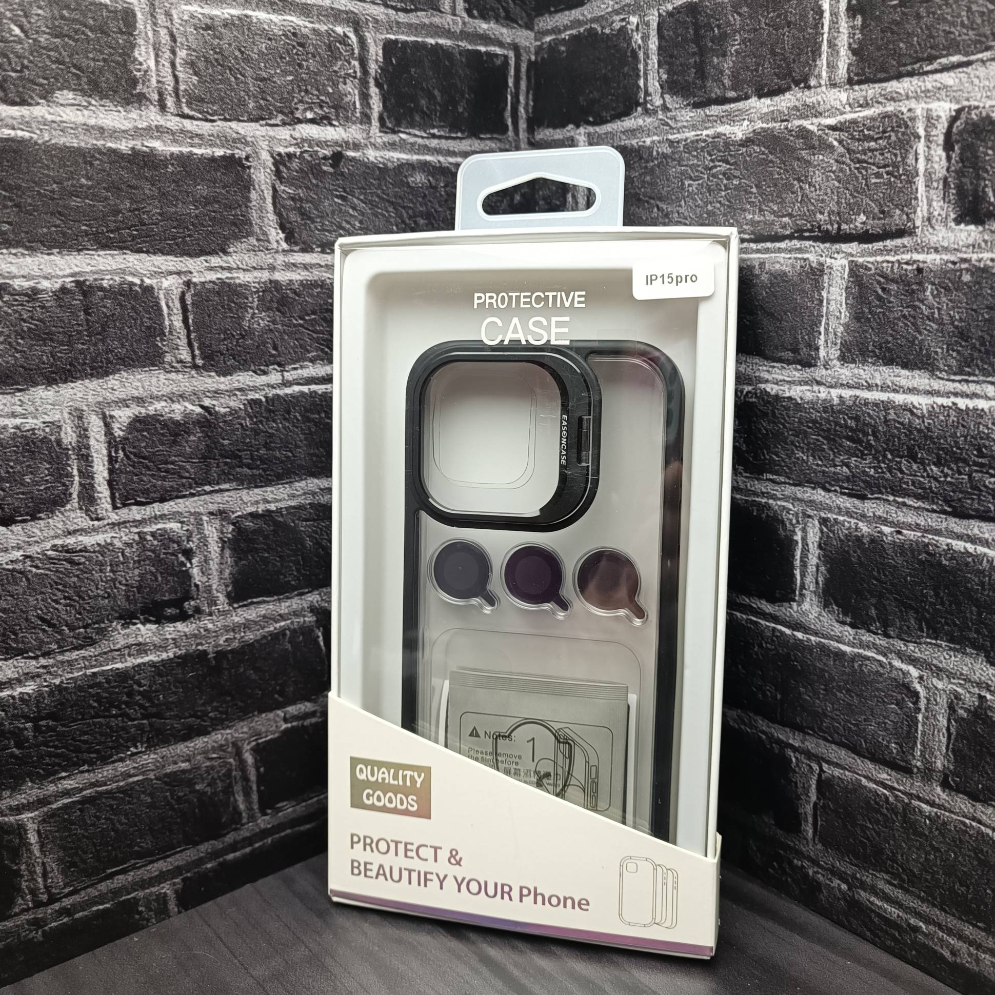 35055 iPhone 15Pro pащитная крышка-чехол пластик с линзами