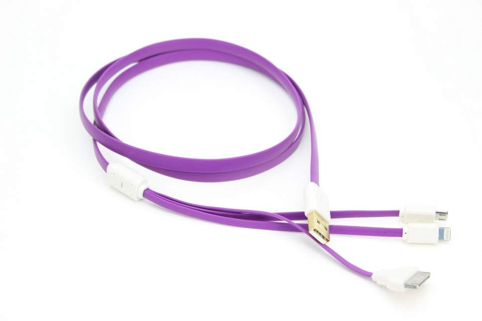 5-117 Кабель USB 3 в 1 (фиолетовый)