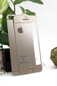 5-1089 Защитное стекло комплект iPhone5 матовые(золото)