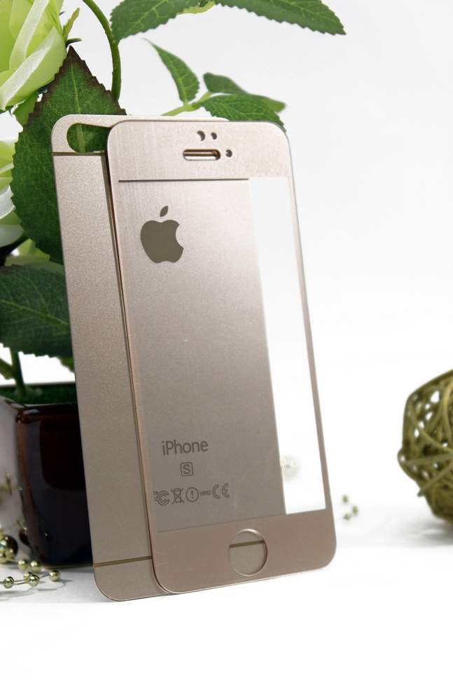 5-1089 Защитное стекло комплект iPhone5 матовые(золото)