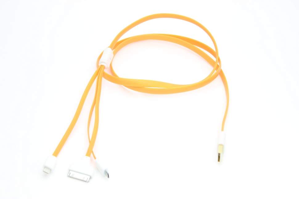 5-120 Кабель USB 3 в 1 (оранжевый)