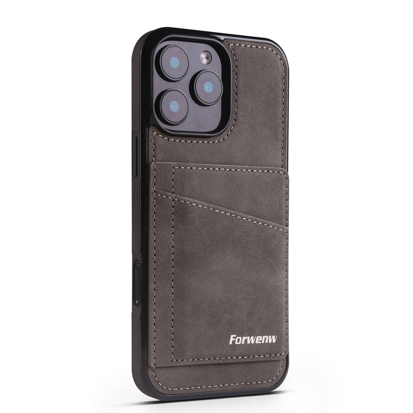 38583 iPhoen 17ProMax защитная крышка-чехол с картхолдером под замшу