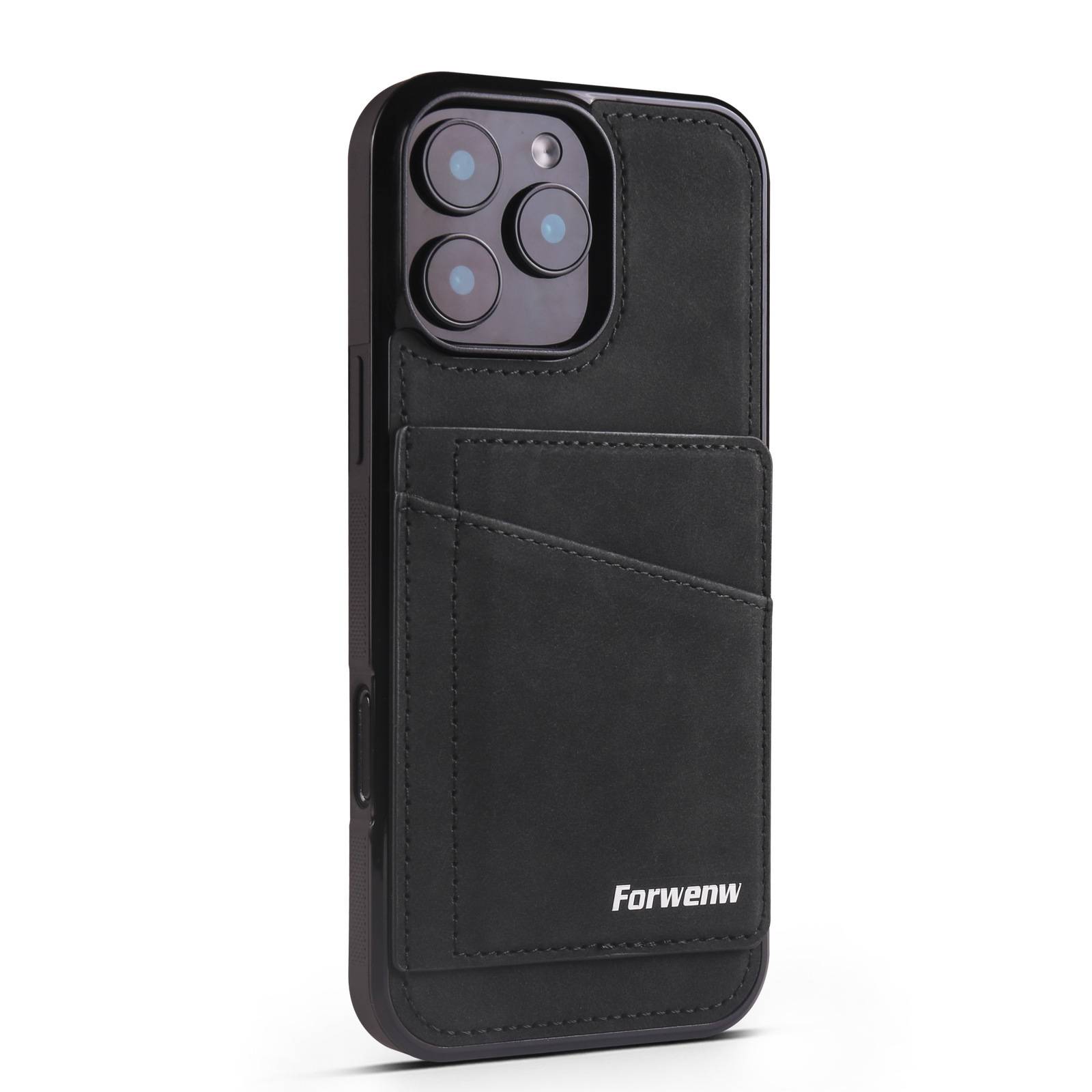 38583 iPhoen 17ProMax защитная крышка-чехол с картхолдером под замшу