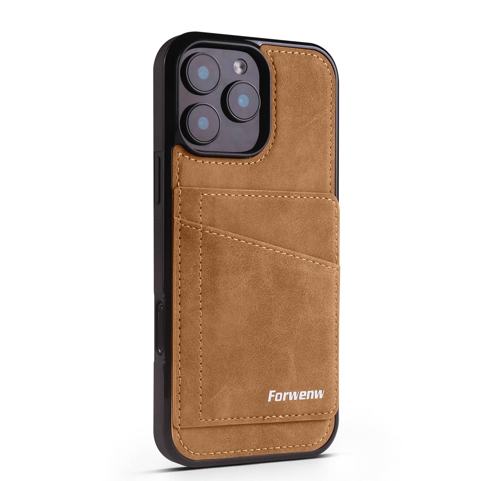 38583 iPhoen 17ProMax защитная крышка-чехол с картхолдером под замшу