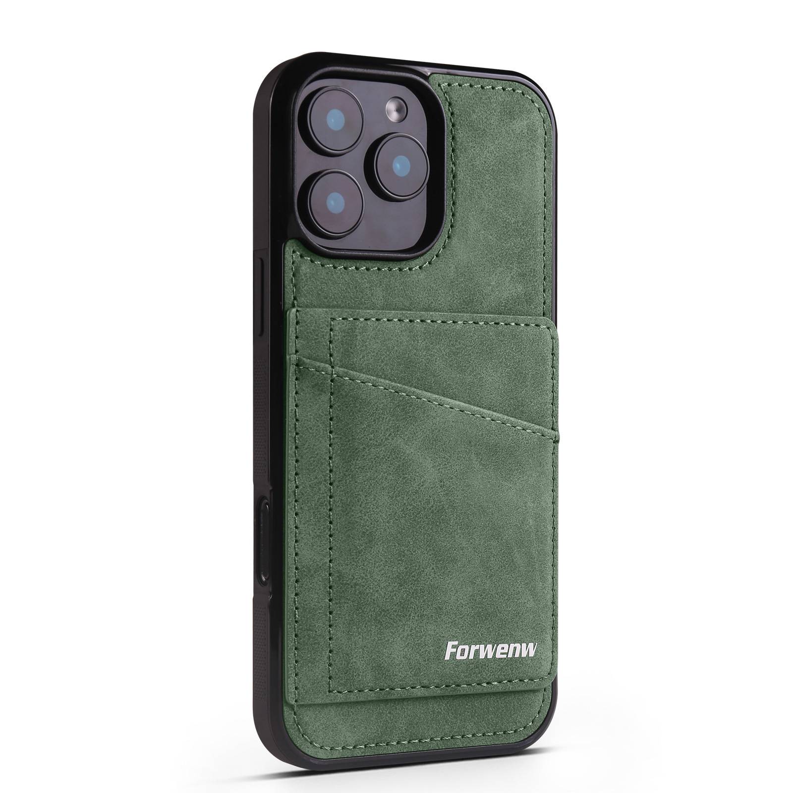 38583 iPhoen 17ProMax защитная крышка-чехол с картхолдером под замшу