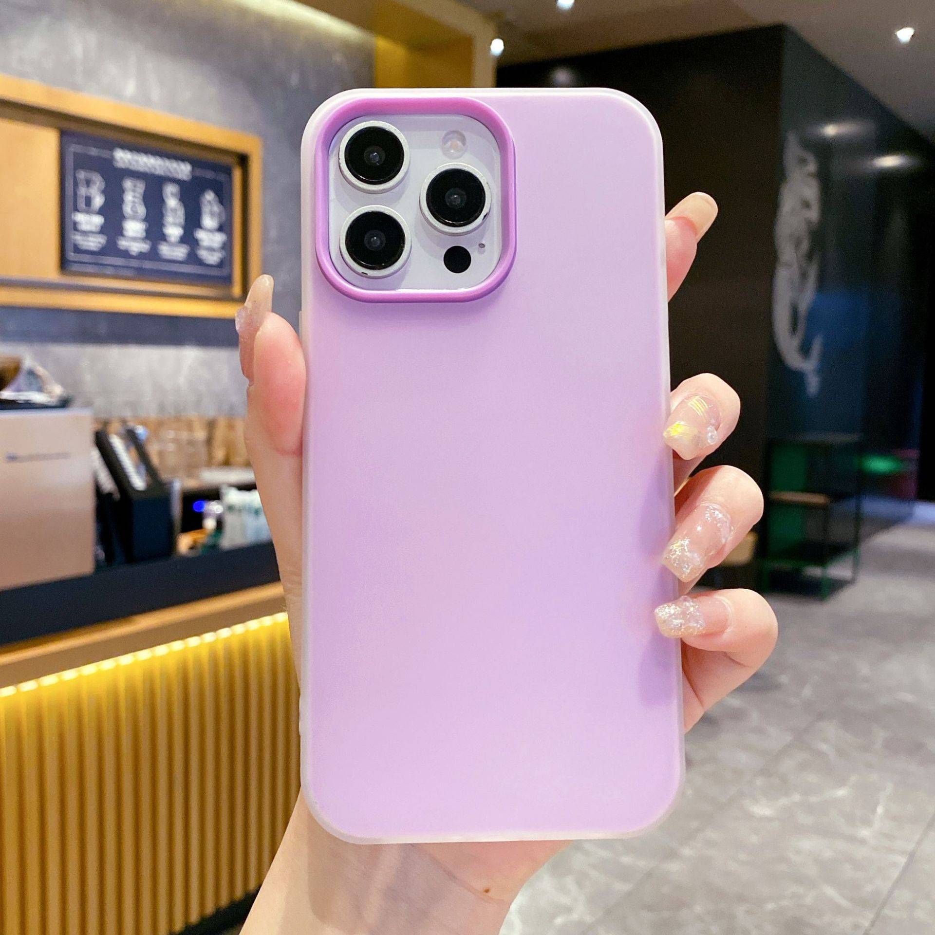 37059 iPhone13 ProMax защитная крышка-чехол неон