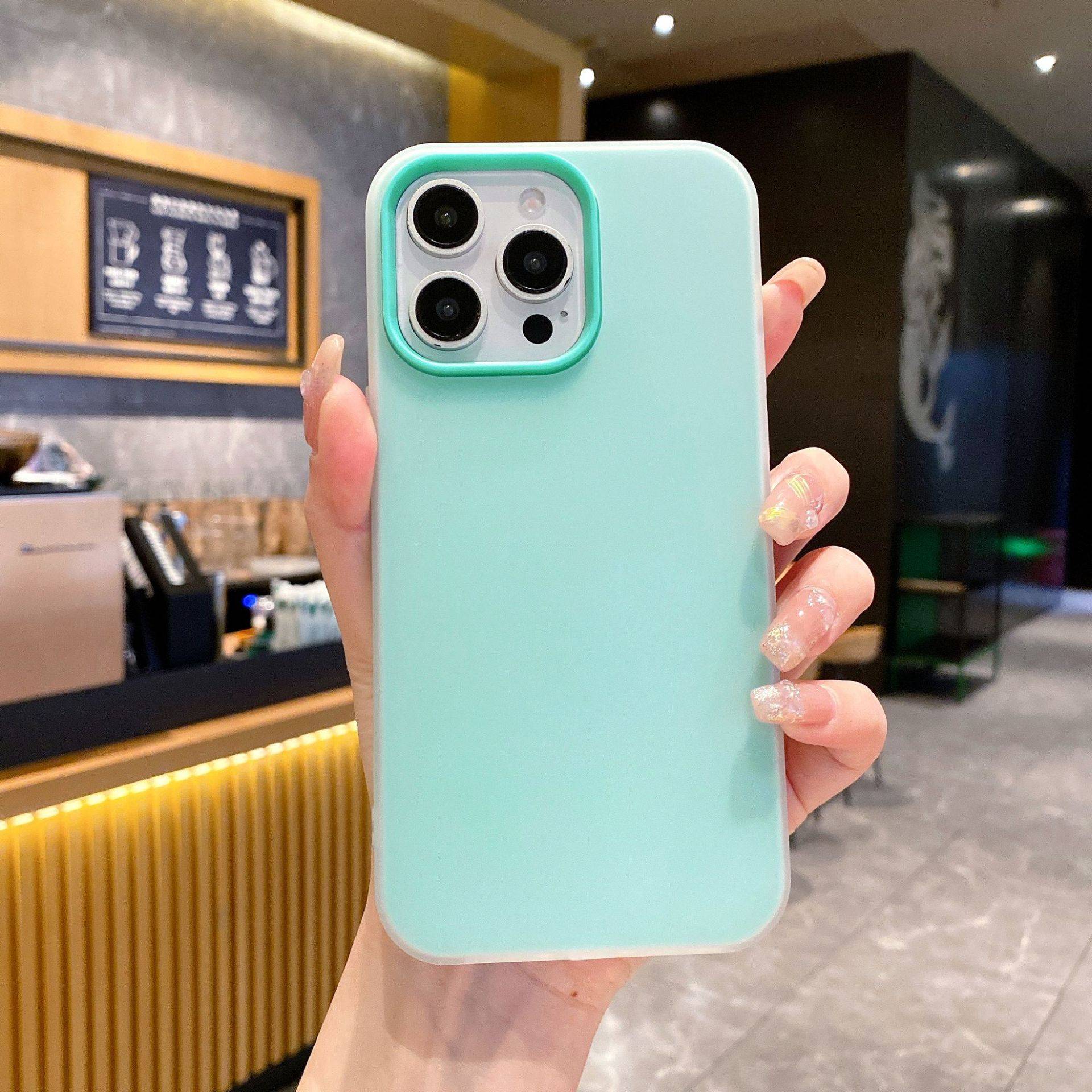37059 iPhone13 ProMax защитная крышка-чехол неон