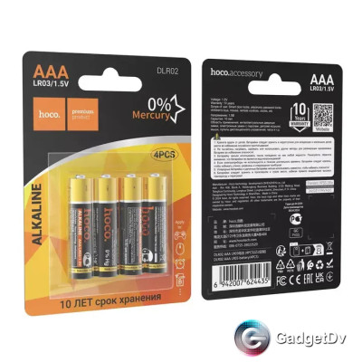 38362 Батарейки Hoco AAA  LR03 DLR02, 4 шт 