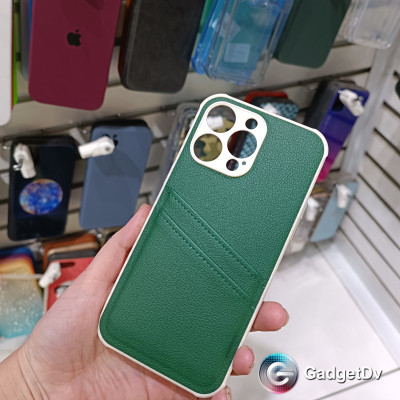 30073 Защитная крышка iPhone 14Pro, кожаный с кармашком