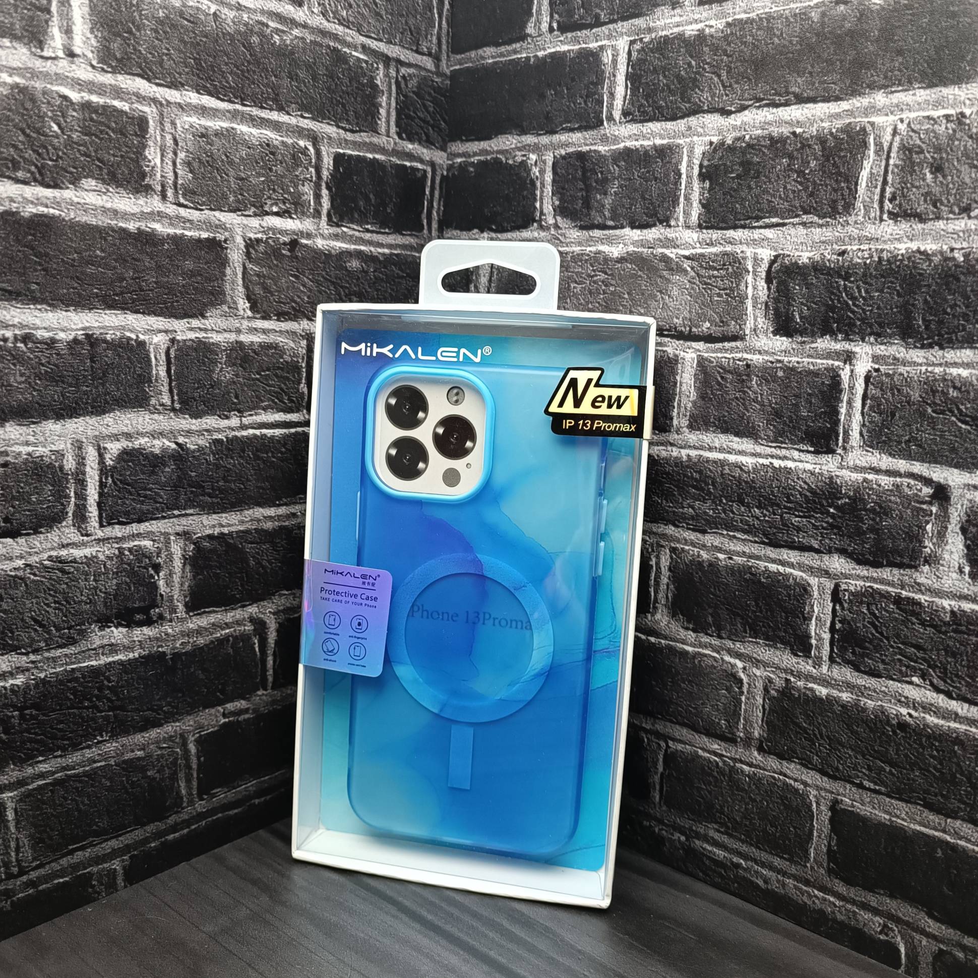 35062 iPhone13 ProMax защитная крышка-чехол, пластик с разводами
