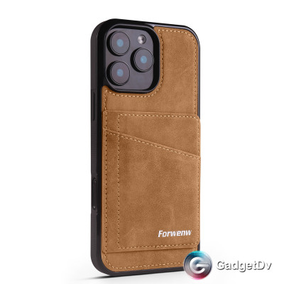 38581  iPhone 17 защитная крышка-чехол с картхолдером под замшу