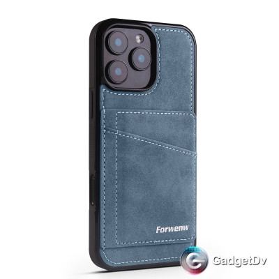 38581  iPhone 17 защитная крышка-чехол с картхолдером под замшу