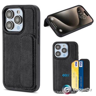 38676 iPhone 15ProMax защитная крышка-чехол кож. с подставкой 