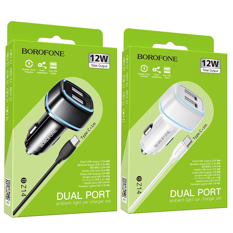 60837 АЗУ 3A +Cable Type-C Borofon BXZ14
