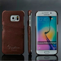 9274 Galaxy S6 Edge Защитная крышка кожаная (коричневый)