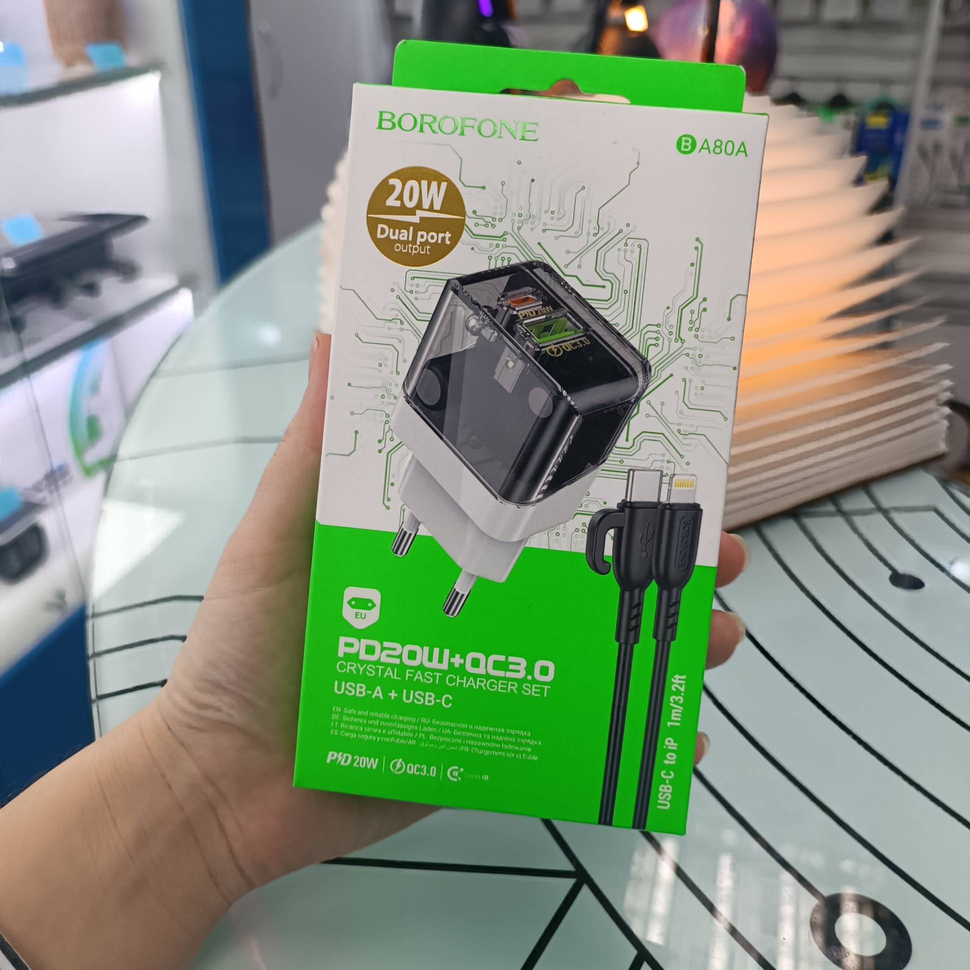 26784 СЗУ USB+ кабельc Phone Borofon BA80A