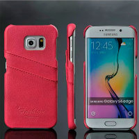 9275 Galaxy S6 Edge Защитная крышка кожаная (розовый)