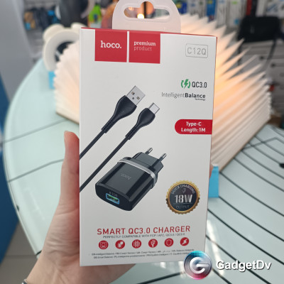 26783 СЗУ USB 2,4А + кабель Type-C, Hoco C12Q