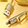 9810 Кабель USB 2 в1 Remax (золото)