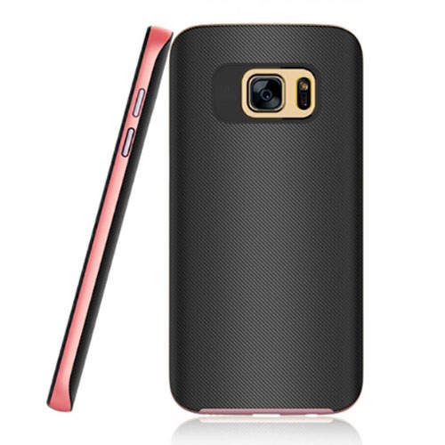 1251 Galaxy S7 Edge Защитная крышка силиконовая (розовое золото)