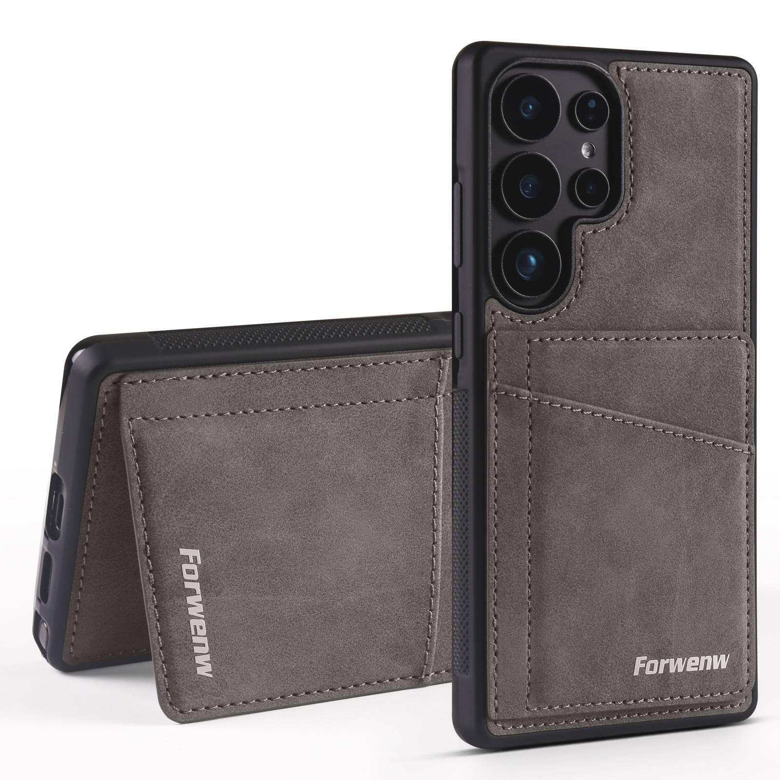 38578 Samsung S25 Plus, защитная крышка-чехол,с картхолдером под замшу
