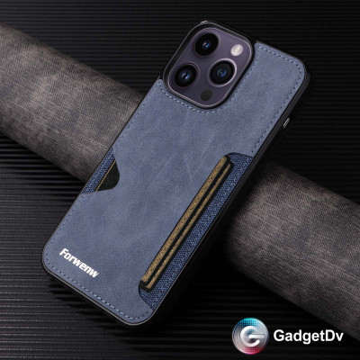 38261 iPhone 16Pro защитная крышка-чехол с картхорлдером под замшу