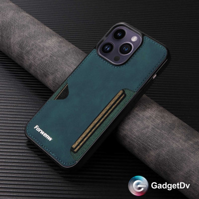 38261 iPhone 16Pro защитная крышка-чехол с картхорлдером под замшу