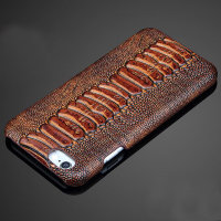 7564 iPhone6 Защитная крышка нат.кожа (коричневый)