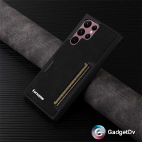 38260 Samsung S25 Ultra защитная крышка-чехол, с картхолдером под замшу