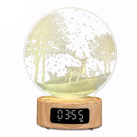 10684 Светящийся ночник-Колонка с 3D рисунком (Лесной олень)