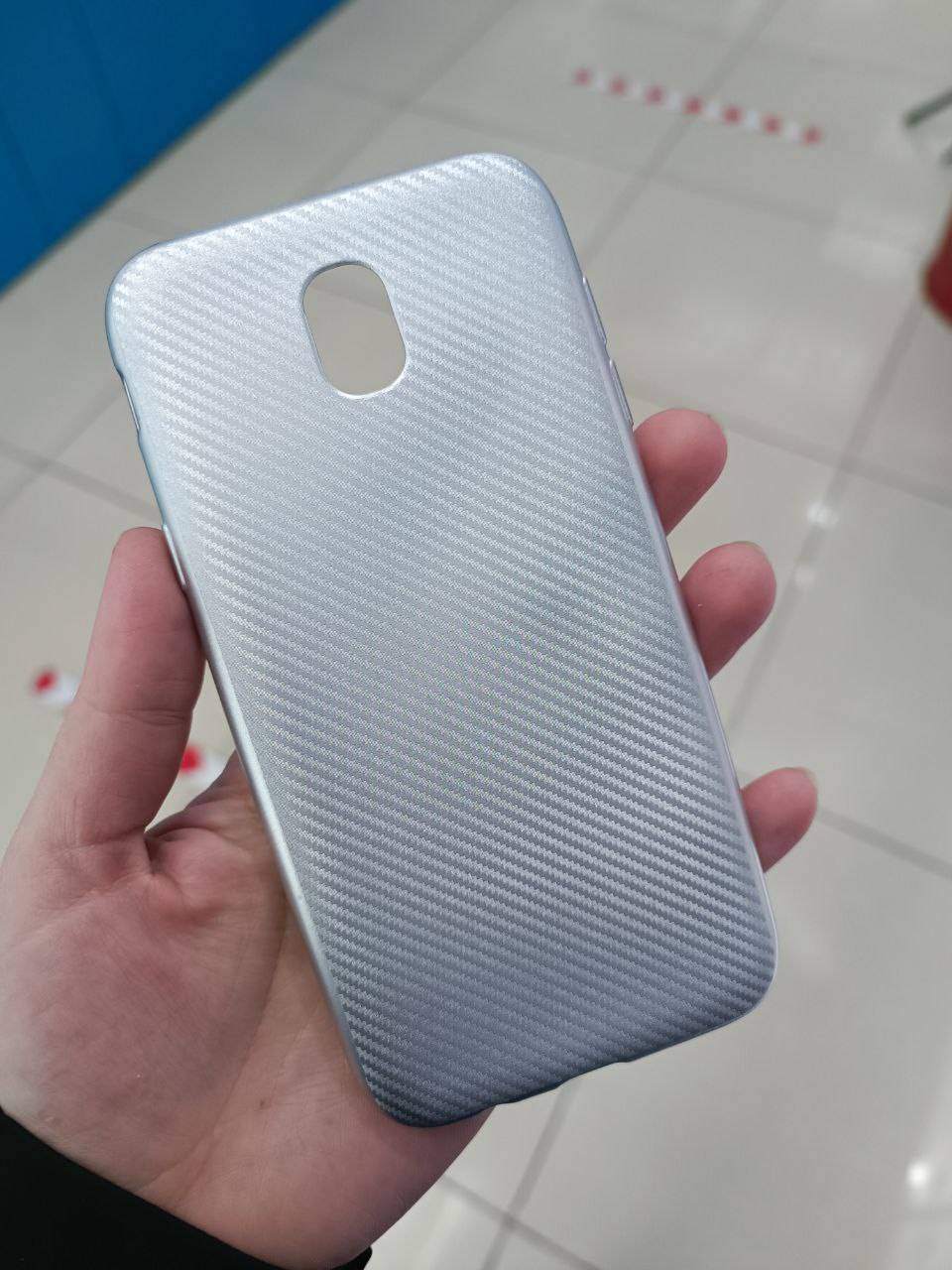 4397 Galaxy J5 (2017) Защитная крышка силиконовая (серебро)