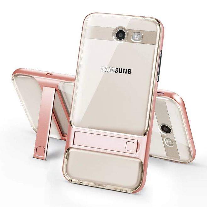 2755 Galaxy J5 Prime Защитная крышка силикон/пластик (розовое золото)
