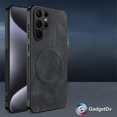 38687 Samsung S26Ultra защитная крышка-чехол пол кожу с MagSafe