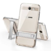 2756 Galaxy J5 Prime Защитная крышка силикон/пластик (серебро)