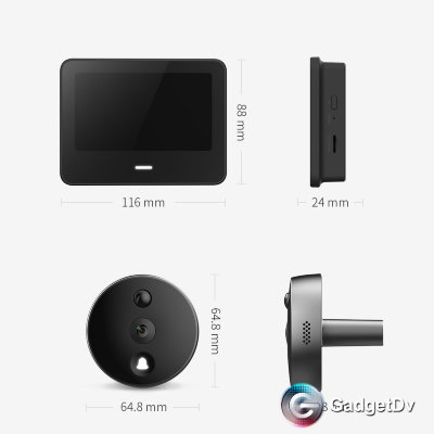 Видеоглазок Xiaomi Mijia Smart Cat Eye Black Standard (MCE10) (60132)