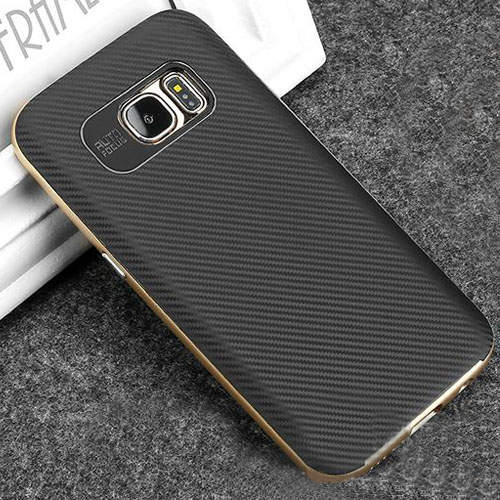 2369 Galaxy S6Edge Защитная крышка силикон/пластик (золото)