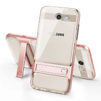 2757 Galaxy J3 Prime Защитная крышка силикон/пластик (розовое золото)(2017)