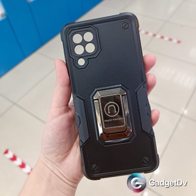 20570 Samsung A22 защитная крышка-чехол, силикон в пластике с держателем
