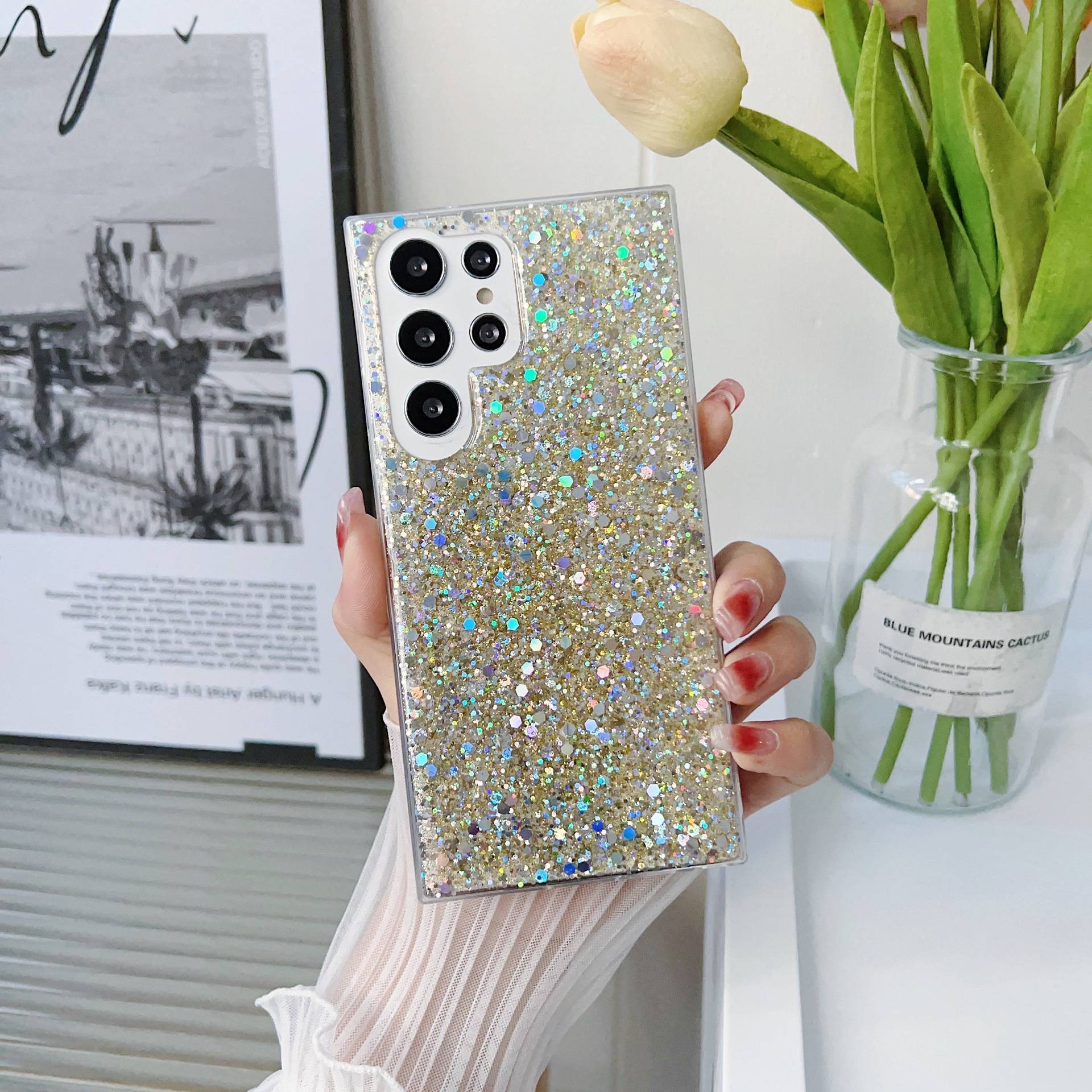 23242 Samsung A14 защитная крышка-чехол, блестки