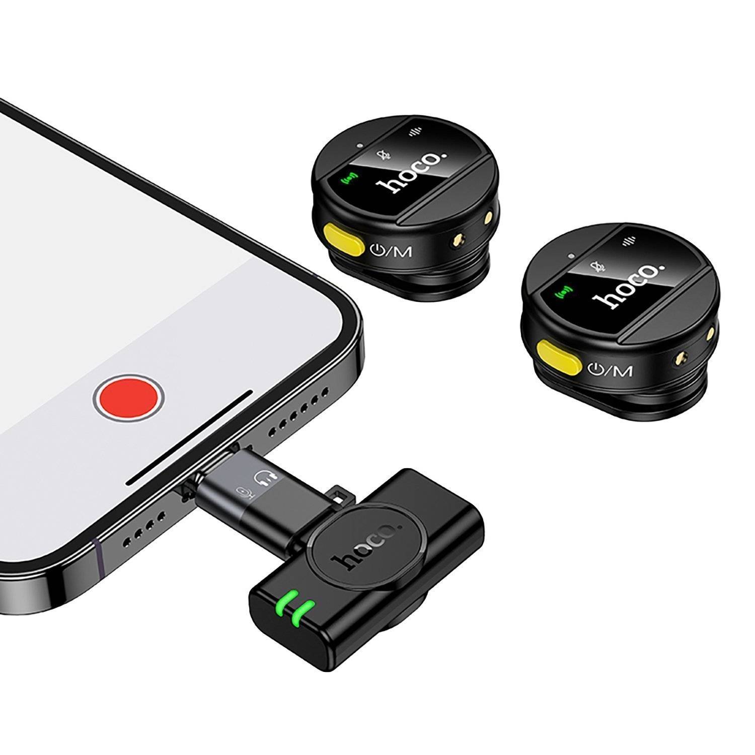 39026 Петличный беспроводной микрофон USB-C+iPhone Hoco L22